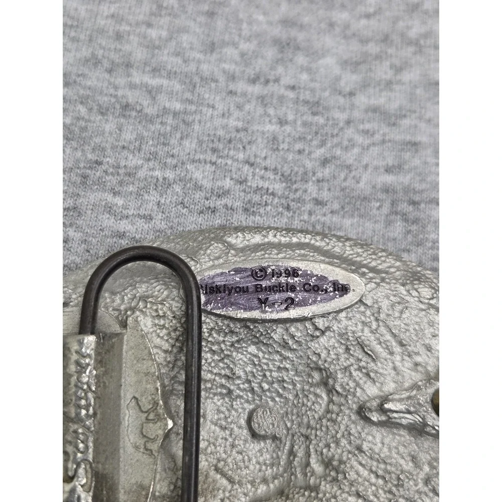 Vintage 1996 Siskiyou Steer Bull Skull Southwestern Solid Pewter Belt Buckle